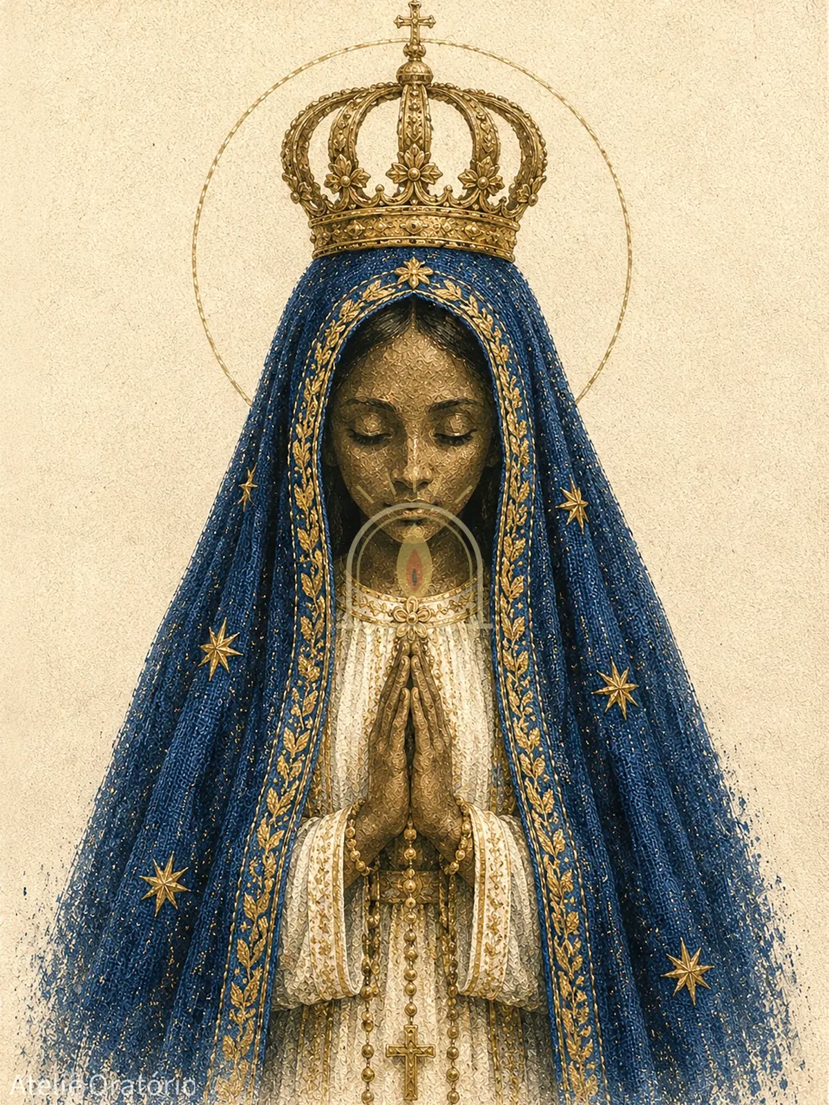 Nossa Senhora Aparecida — de olhos baixos