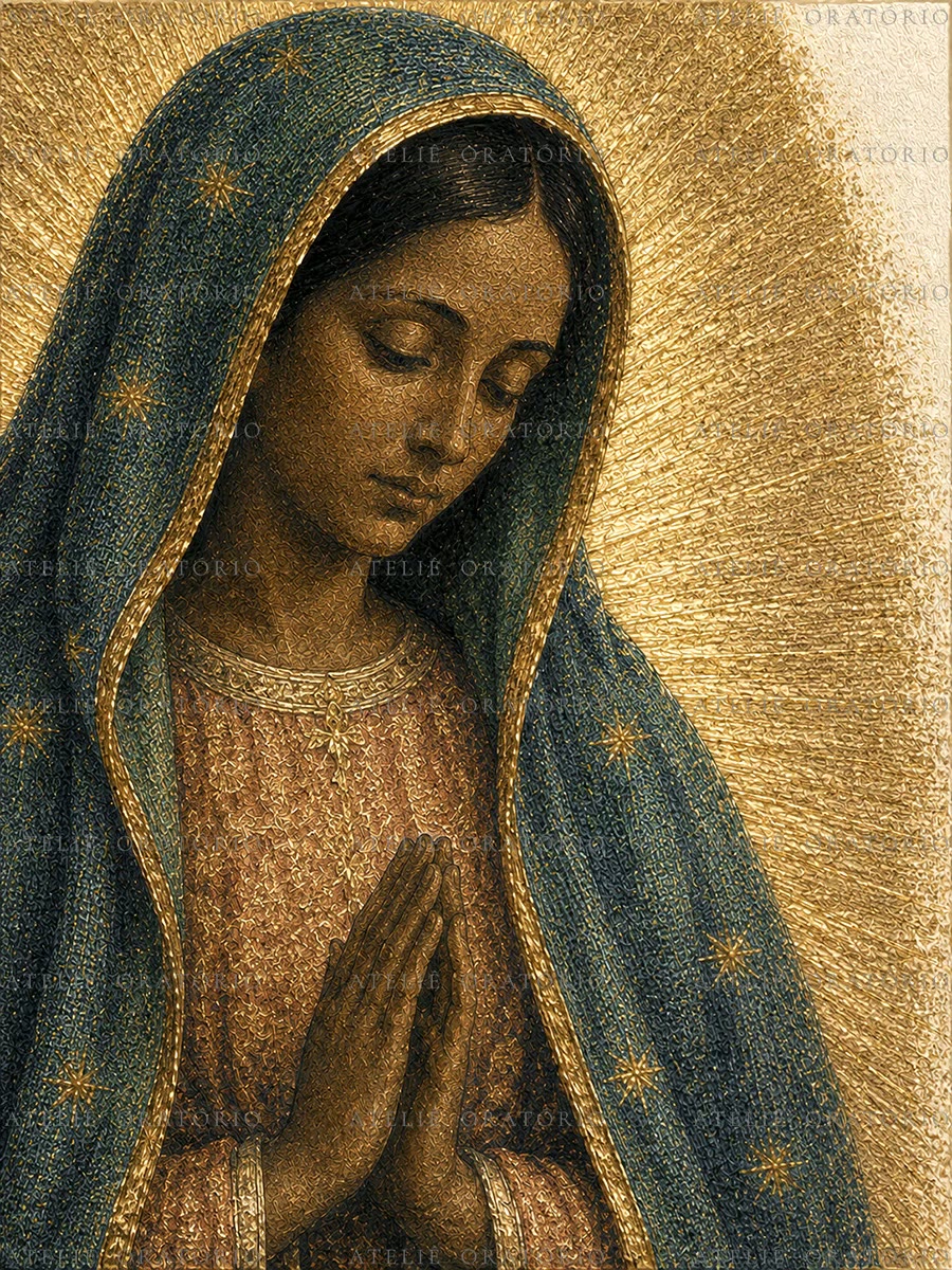 Nossa Senhora de Guadalupe — o rosto e as mãos