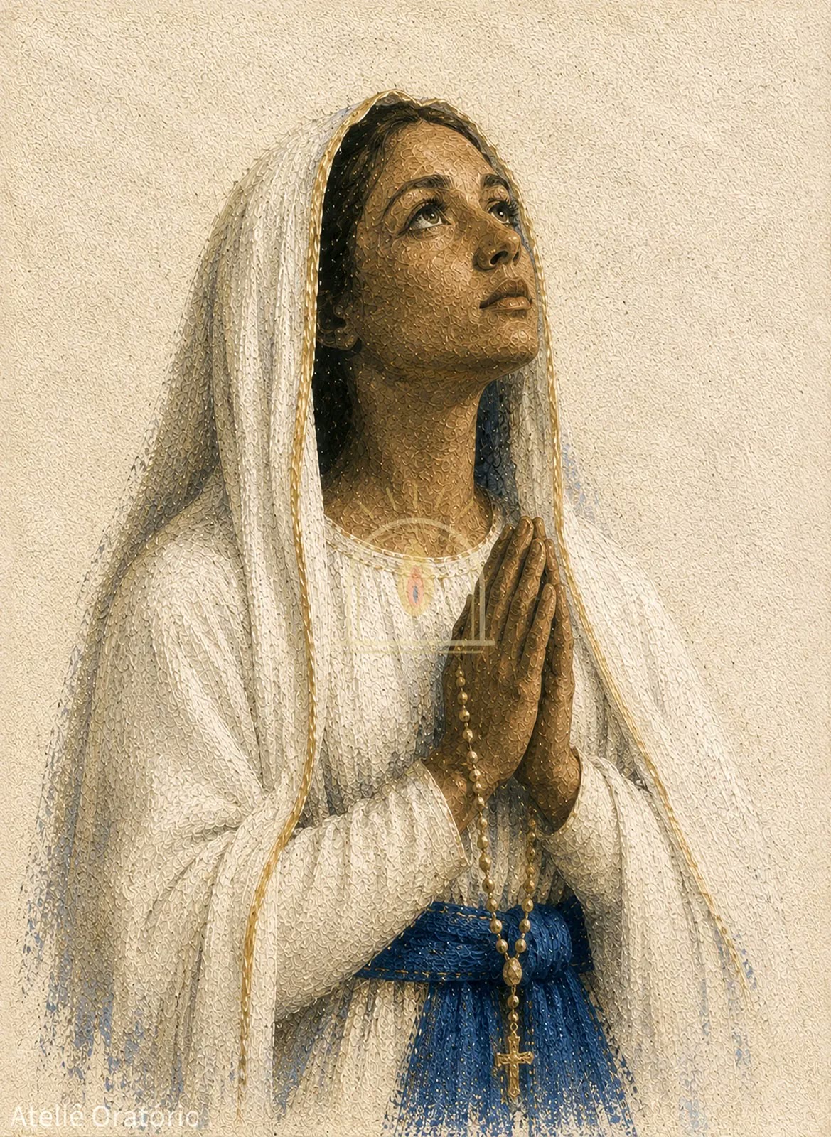 Nossa Senhora de Lourdes — o olhar erguido